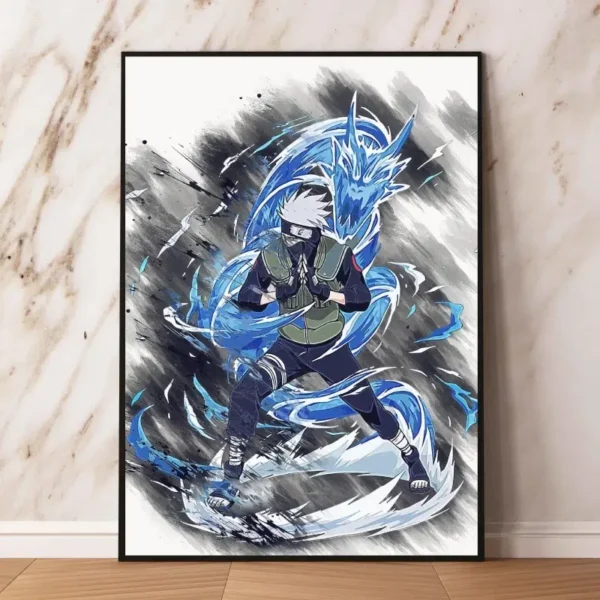 poster naruto kakashi dragon